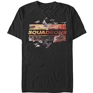 Star Wars T-shirt unisexe à manches courtes Squadron Ships Organic, Noir, M