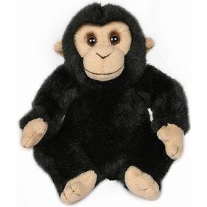 Uni-Toys - Chimpansee zittend - 18 cm (hoogte) - Pluche aap - pluche, knuffeldier
