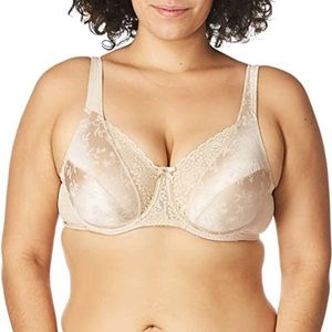 Playtex Secrets Love My Curves Signature Floral beugels, volledige bedekkende beha, Us4422, volledig bedekkende damesbeha (1 stuk), Taupe