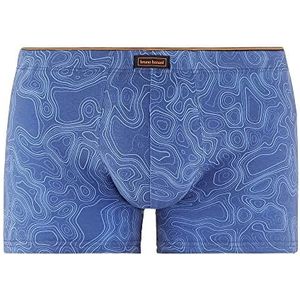 bruno banani Shorts Print Satelliet Boxershorts voor heren, Blauw/oranje print