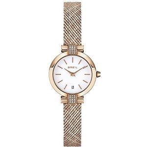 Breil Horloge uit de Soul collectie, kwartsuurwerk, slechts tijd, 2 uur en armband van staal voor dames, roségoud-wit, Taille Unique, armband