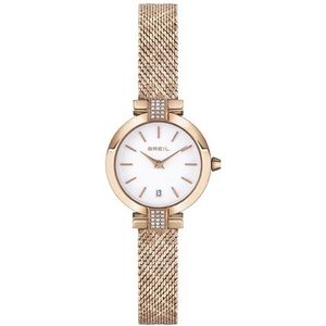Breil Horloge uit de Soul collectie, kwartsuurwerk, slechts tijd, 2 uur en armband van staal voor dames, roségoud-wit, Taille Unique, armband