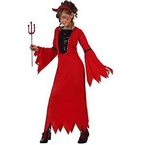 Atosa-24525 Costume-Déguisement Femme Démon 3-4, Fille, 24525, ROUGE, De 3 à 4 ans