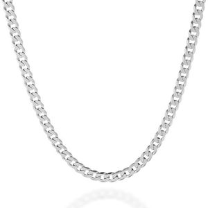 Quadri - Elegante halsketting van 925 zilver Cubaanse diamantketting voor dames en heren - breedte 5 mm - lengte 41 | 46 | 52 | 56 | 61 | 66 | 76 cm - gecertificeerd in Italië, Sterling zilver