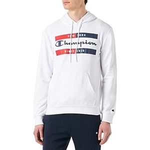 Champion Legacy Graphic Shop Authentic Powerblend Terry Box Logo Hoodie voor heren, wit, L, Wit.