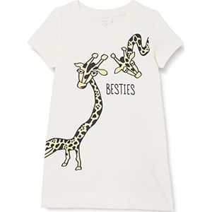 Name It Nmfjenbi SS Tunic baby-T-shirt voor meisjes, Wit Alyssum