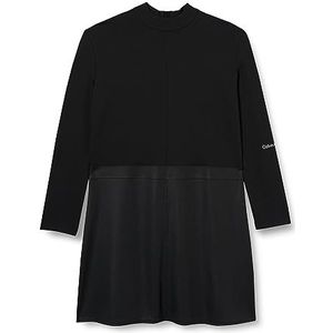 Calvin Klein Jeans Milano A-lijnjurk met coating plus getailleerde en uitlopende jurken voor dames, Zwart