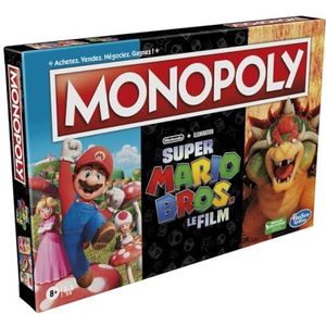 Monopoly Super Mario Bros. Film Edition, bordspel voor kinderen, inclusief Bowser speelfiguur (Frans)