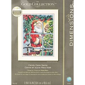 Dimensions Kruisset, Gold Candy Cane Santa, c1