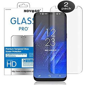 NOVAGO Compatibel met Samsung Galaxy S8 Plus, displaybeschermfolie van gehard glas, robuust, 3D-gebogen, compatibel met alle beschermhoezen en hoesjes), transparant