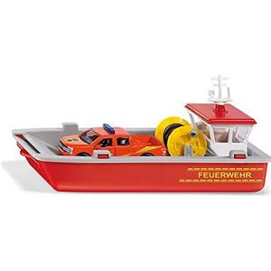 siku 2117, Brandweer-werkboot, 1:50, kunststof, rood/geel, incl. Ford F150 pick-up (metaal/kunststof) en stickervel