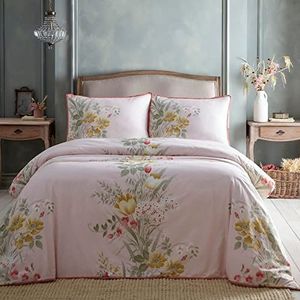 Appletree Heritage Trudy Beddengoedset voor kingsizebedden, 100% katoen, lichtroze