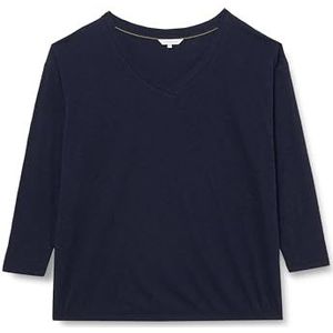 TRIANGLE T-shirt à manches longues pour femme en forme de O, bleu, 46