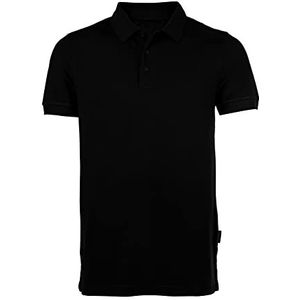 HRM Heavy Poloshirt voor heren, premium poloshirt voor heren, van 100% katoen, basic poloshirt, wasbaar tot 60 °C, hoogwaardige en duurzame herenkleding, werkkleding, zwart.
