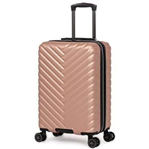 Kenneth Cole REACTION Madison dames koffer Square Stretch visgraattas, Rose Gold., 20-Inch Carry On, Madison Square harde koffer/reiskoffer, uittrekbaar, Chevron