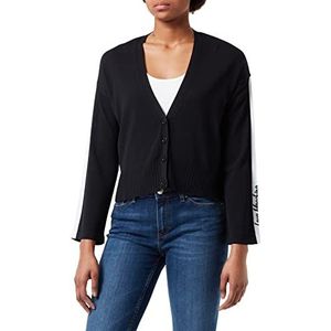 Love Moschino Asymmetrische cardigan voor dames, zwart.