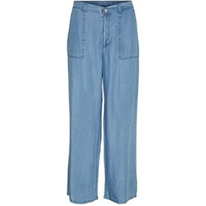 Vero Moda Femmes Pantalons Vmharper Mr Wide Pants, medium blue denim, 30W / 30L