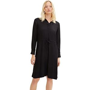 TOM TAILOR Dames blouse jurk met ceintuur, 14482 - Deep Black, 36, 14482, Deep Black