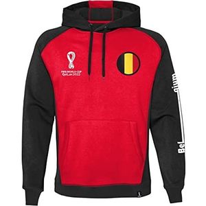 FIFA Officiële World Cup 2022 hoodie voor heren, Belgium, X-XL, rood, XXL