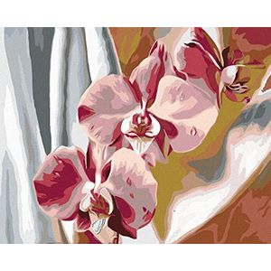 ZUTY 442260 Schilderen op nummer, roze orchidee, 40 x 50 cm, zonder spieraam