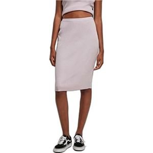 Urban Classics - Rib Knit Midi Rok - XS - Pastelpaars