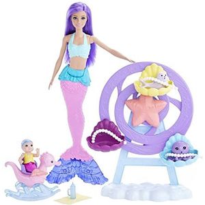 Barbie Dreamtopia Zeemeermin met waterpark, pop met onderwaterwiel en accessoires, speelgoed + 3 jaar (Mattel HLC30)