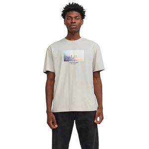 JACK & JONES Jorvesterbro Picture Tee Ss Crew Neck Sn Jorvesterbro Picture Tee Ss Crew Neck Sn Heren (1 stuk), Lichtbeige