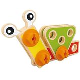 Hape Speelgoed houten bouwset – 42 stuks, meerkleurig, om te monteren met plezier – schroeven, plaat, gereedschap, wielen – houten spel voor kinderen vanaf 3 jaar