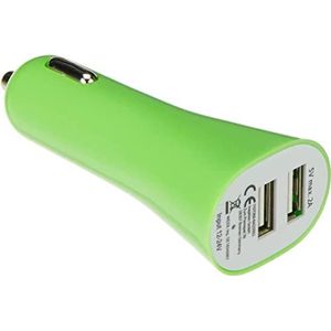 Autolader, USB, 2 poorten, autolader, Quick Charge 3.0, USB-oplader, compatibel met iPhone, iPad Samsung Galaxy S10/S9/S8, Huawei, Xiaomi zwart (groen)