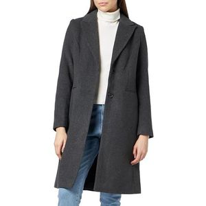 VERO MODA Vmblaza Aw23 Boos Lange wollen jas voor dames, donkergrijs gemêleerd