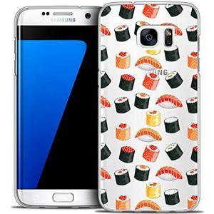 Caseink - Beschermhoes voor Samsung Galaxy S7 Edge [Crystal HD Collection Foodie Design Sushi, harde schaal, ultradun, bedrukt in Frankrijk]