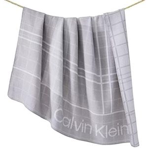 Calvin Klein Offset-sprei met Schotse logo, eenheidsmaat, 127 x 178 cm, polyester (grijs)