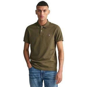 GANT Slim Shield Ss Pique Polo Korte Mouw Piqué Shield Slim Heren Polo, Racing Green