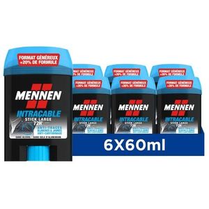 MENNEN - Intraceerbare deodorant voor heren 72 uur – grote stick – zonder alcohol – zonder parfum – 50 ml (6 stuks)