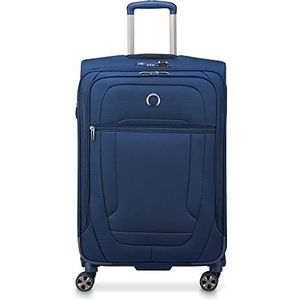 Delsey Paris Helium DLX Zachte uittrekbare koffer met zwenkwielen, marineblauw, Checked-Medium 25 inch, Helium Dlx Softside Uitschuifbare koffer met zwenkwielen, Navy Blauw, Helium Dlx Softside