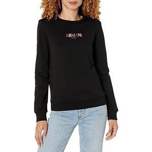 Armani Exchange Pull en tissu éponge avec logo Armani coloré pour femme, Noir, XS