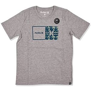 Hurley Boys Natural Print Tee SS T-shirt voor kinderen, donkergrijs (Dark Grey Htr)