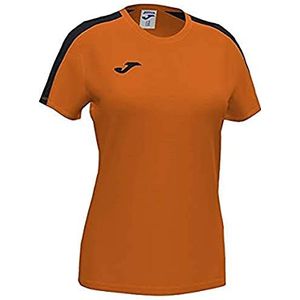 Joma Academy T-shirt voor meisjes, korte mouwen, oranje, zwart, 2XS