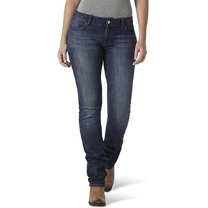 Wrangler Western Mid Rise Stretch Jeans voor dames, Donkere steen.