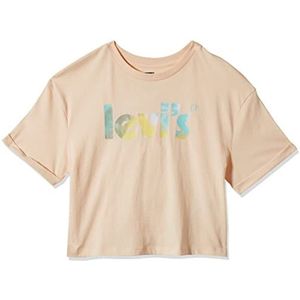 Levi's Lvg Meet & Greet Rolled Sleeve 3ee393 T-shirt voor meisjes, Pale Peach, 4 jaar, Pale Peach