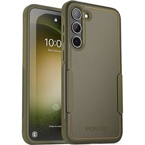 Poetic Neon Series Beschermhoes compatibel met Galaxy S23 Plus 5G 6,7 inch, dubbellaags, robuust, licht, dun, schokbestendig, legergroen