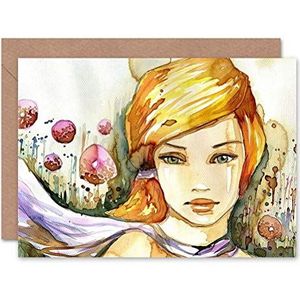 Blanco verjaardagskaart voor vrouwen met aquarel