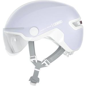 ABUS HUD-Y ACE City helm - Stijlvolle fietshelm met vizier en oplaadbaar led-achterlicht - voor dames en heren - Zwart, M