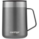 Contigo Streeterville Desk Thermosbeker met roestvrijstalen handvat, koffiemok met deksel, houdt koffie en thee tot 5 uur warm, ideaal voor kantoor en thuis, 420 ml