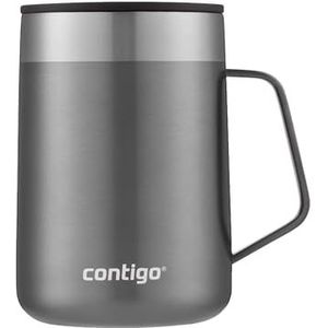 Contigo Streeterville Desk Mok, geïsoleerde koffiebeker met roestvrijstalen handgreep, koffiebeker om mee te gaan, deksel, houdt koffie en thee tot 5 uur warm, ideaal voor kantoor en thuis, 410 ml