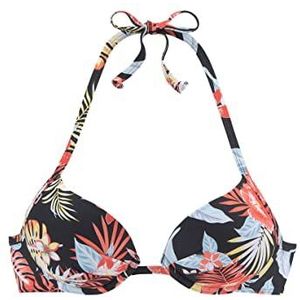 s.Oliver Suki-15 bikini voor dames, Zwarte bloemenprint