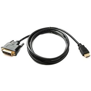 System-S Kabel DVI D 180 cm 24+1 stekker naar HDMI 1.4 standaard stekker verguld 2K 30Hz Full HD 144Hz