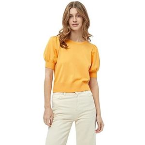 Minus Liva Puff gebreide trui met halve mouwen voor dames | UK oranje | herfsttrui voor dames | T-shirt maat XS, 6075 mango sorbet, XS, 6075 Mango Sorbet