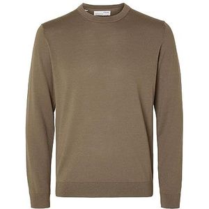 SELETED HOMME Slhtown Merino Coolmax Knit Crew Noos Pull pour homme, Morille, XXL