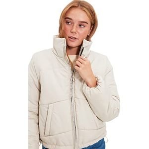 Trendyol Mink Zipper Opblaasbare Coats Mantel, Extra Small voor vrouwen, Mink, XS, Mink
